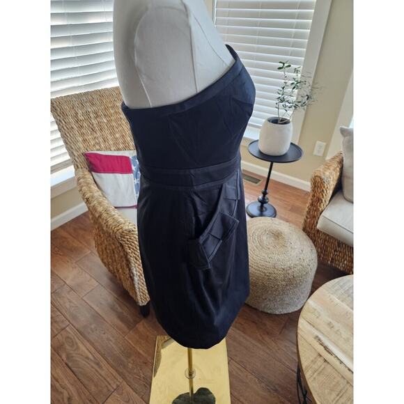 J. Crew Black Ruffle Dress Strapless Cocktail Party Women's Size 4 - Picture 4 of 10